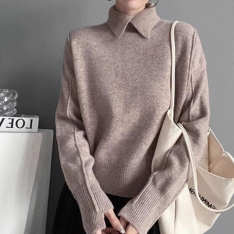 Men's Winter Autumn Knit Turtleneck Sweater Top Blouse Underwear Undershirts For Women Korean Clothes Pullovers Work