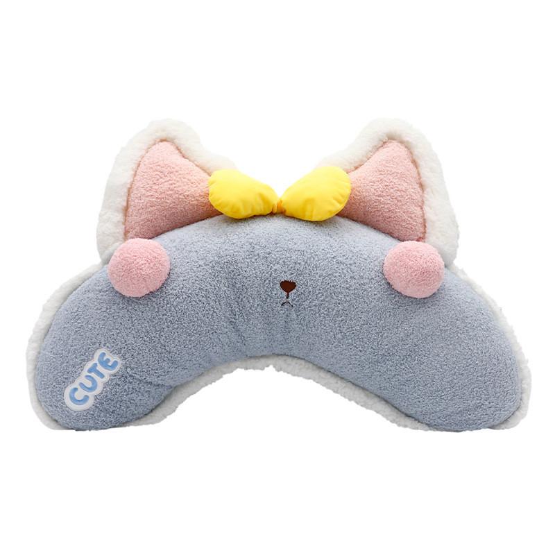 Cozy Cartoon Animal Cushion With Embroidered Cloud Velvet For Bedroom Lounge