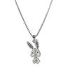 Niche Diamond Rabbit Titanium Steel Necklace - Hip Hop Celebrity Style, Personalized Simple Sweater Hoodie Chain Jewelry