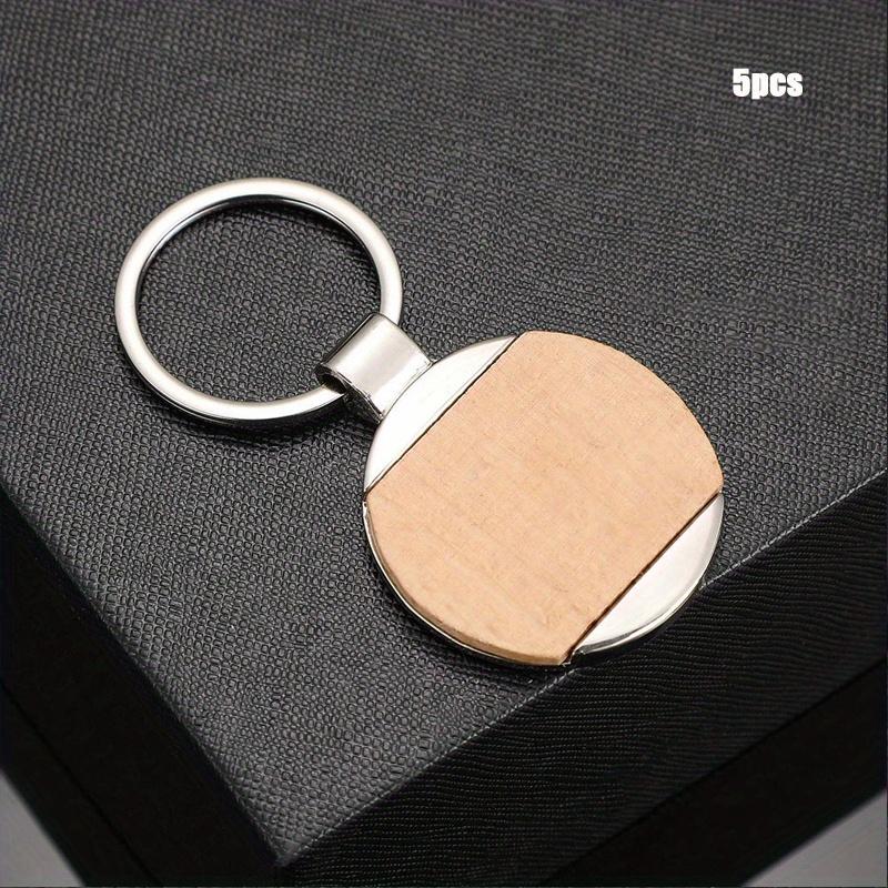 

5 шт. пустой деревянный брелок с металлической этикеткой, сделай сам логотип деревянный брелок с лазерной гравировкой