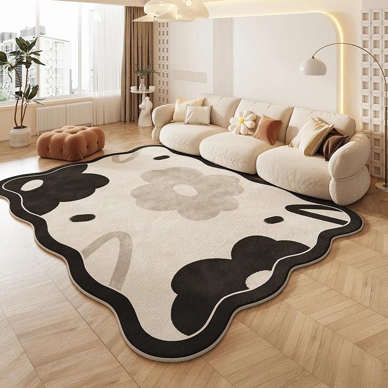 Modern Minimalist Style Living Room Decoration Carpet Fluffy Soft Bedroom Decor Plush Rug Irregular Thick Rug Home Lounge Mat