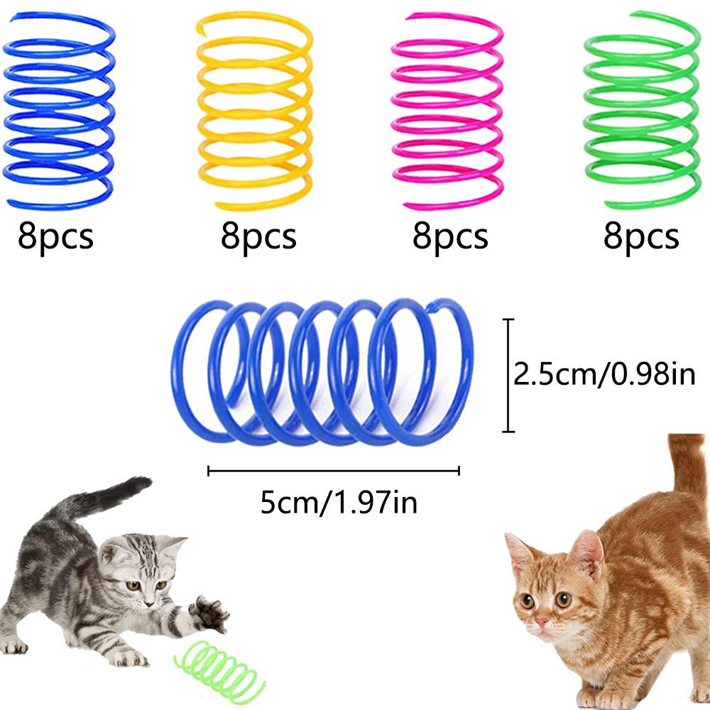 Cat Spring Toy Plastic Reusable Interactive Cat Toys To Kill Time and Keep Fit