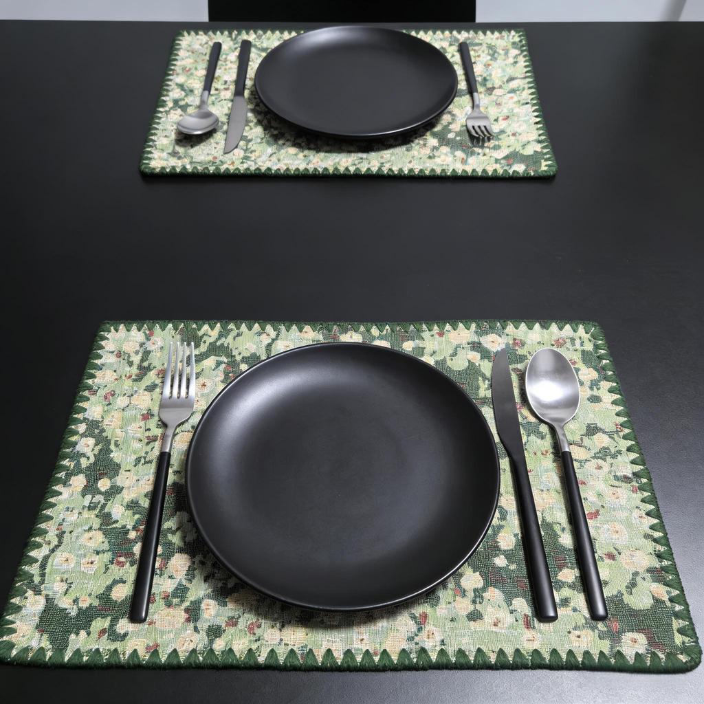 12 x 18 Inch Cotton Linen Washable Non-Slip Table Mats Stain Resistant Home Kitchen Cafe Party Decor Placemats