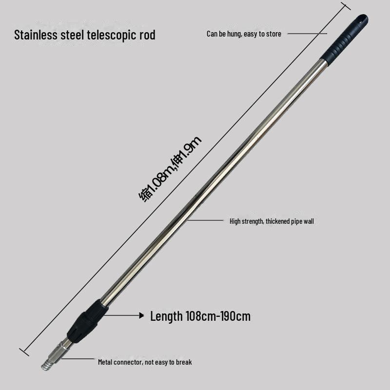 Telescopic Car Cleaning Brush with Soft Bristles, Long Handle, and Absorbent Mop Head