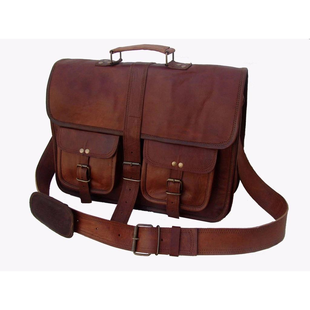 Men Vintage Genuine Leather Satchel Shoulder Laptop Bag Messenger Briefcase NeW