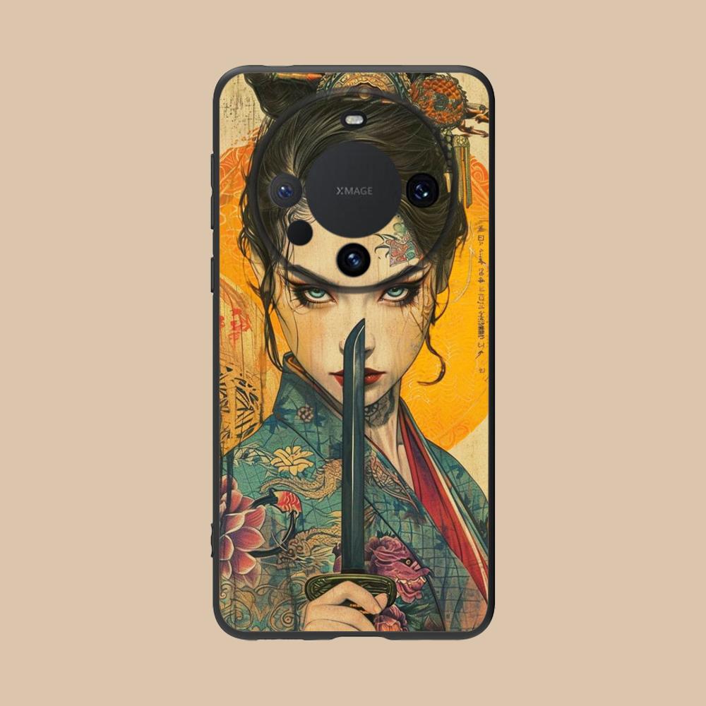 

Retro Tattoo Girl Mobile Phone Case for Huawei Mate 60 50 40 30 20 10 Pro Plus Lite E 5G Colorful Printing Cover Luxury Cover Huawei Mate 10 Lite