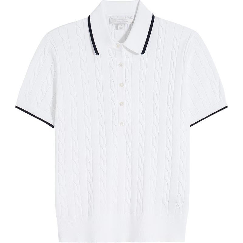 

Brooks Brothers Women s Supima Cotton Cable Knit Polo Shirt XL