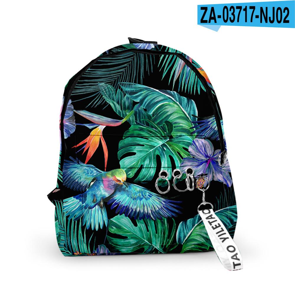 Classic Popular Leaf pattern Backpacks Boys/Girls pupil School Bags 3D Print Keychains Oxford Waterproof Cute Small Backpacks