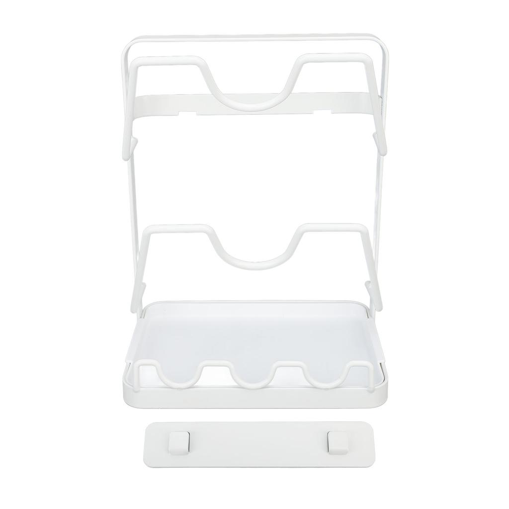 Pot Lid Rack No Drilling Wall Mounted Pot Lid Rack Waterproof Rustproof Carbon Steel Pot Cover Holde
