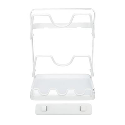 Pot Lid Rack No Drilling Wall Mounted Pot Lid Rack Waterproof Rustproof Carbon Steel Pot Cover