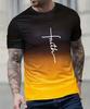 Summer Casual Men's T-Shirt Daily Outdoor Loose Comfortable Short Sleeves Fashionable Street Style Gradient Color Top Tees