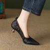 Fashion Women Shoes Fashion Elegant Office Shoes 2025 New Pointed Toe High Heels for Women  Genuine Leather Retro Pumps Zapatos De Mujer
