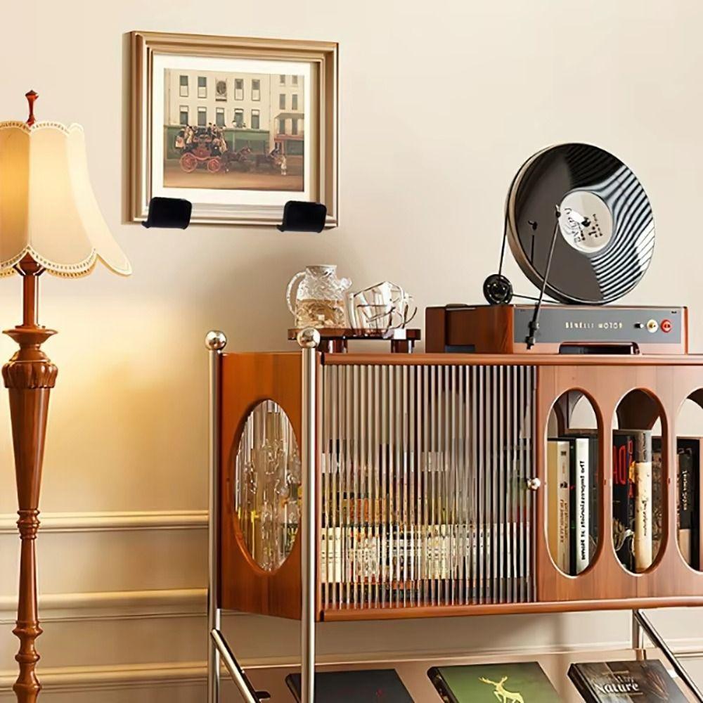 6Pcs Acrylic Records Holder Wall Mount Album Disc Show Rack Durable Display Storage Shelf