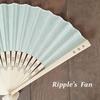Ken Onishi Manufacturer Omi Hemp Fan 23cm Light Green "Ripple" 78-01