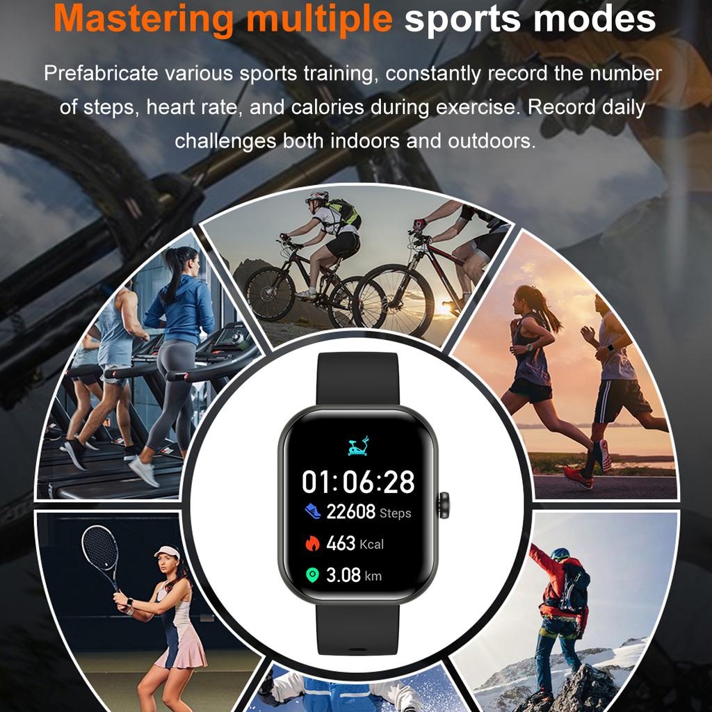 New Smart Sports Watch Blue Tooth Calling  Health Waterproof Weather Bracelet Information Push Lady Voice Assistant Smartwatch