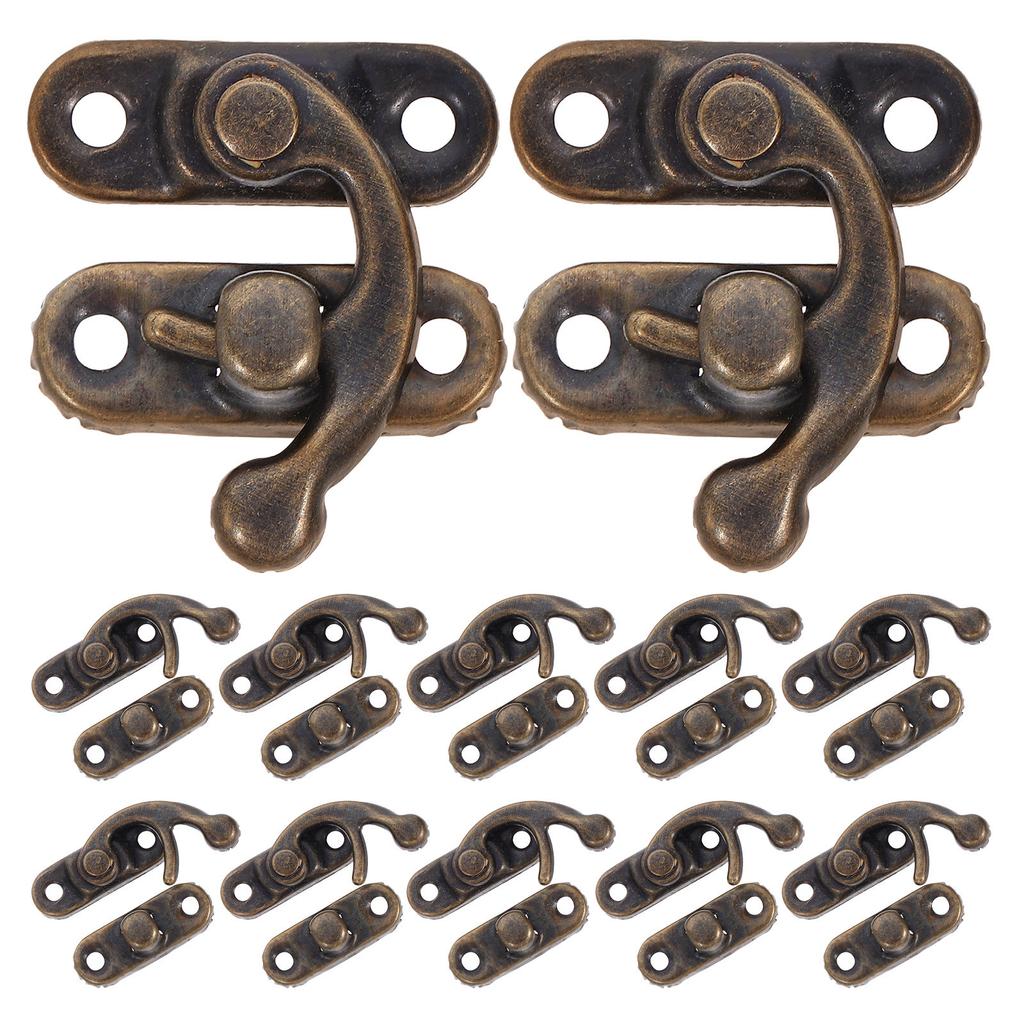20Pcs Cabinet Latch Vintage Bronze Decorative Hasp Latch Hardware for Wooden Box Case Drawer Small Vintage Buckle Lock