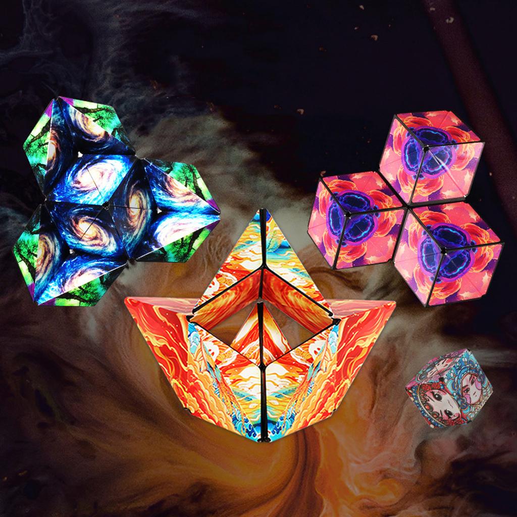 Magnetic Transform Cube 3D 72 Shapes Changing Cube Stress Relief Toy for Adults Kids MC-05 Fantasy Gobi