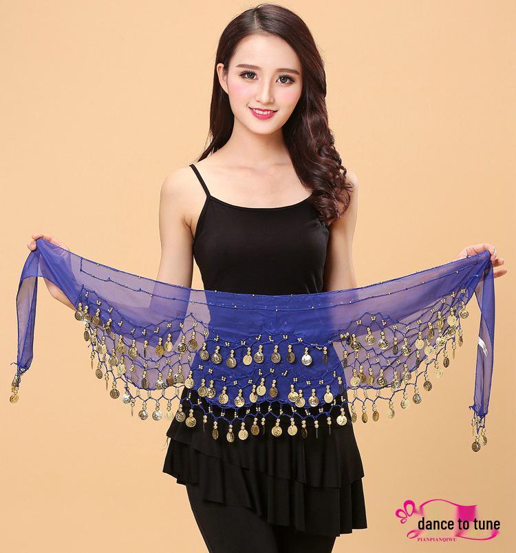 

Індійський танець живота пояс з золотими монетами - Аксесуар для костюма для виступу та практики One Size