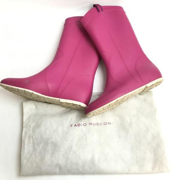 Fabio Rusconi Rubber Long Rain Boots 39 24.5 Pink Italy(USED)