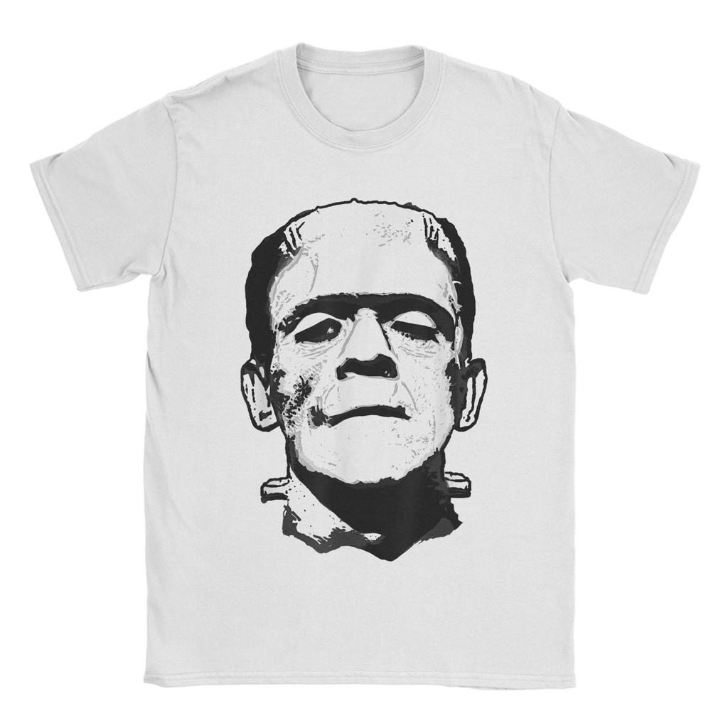 Universal Monsters Frankenstein Big Face T-Shirt Summer  Cotton T Shirts For Couple Popular Custom Tshirt Short Sleeve Top Tees