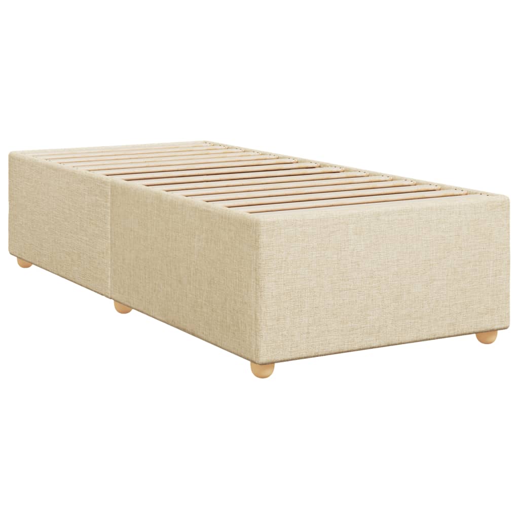 Bed Frame without Mattress Cream 80x200 cm Fabric