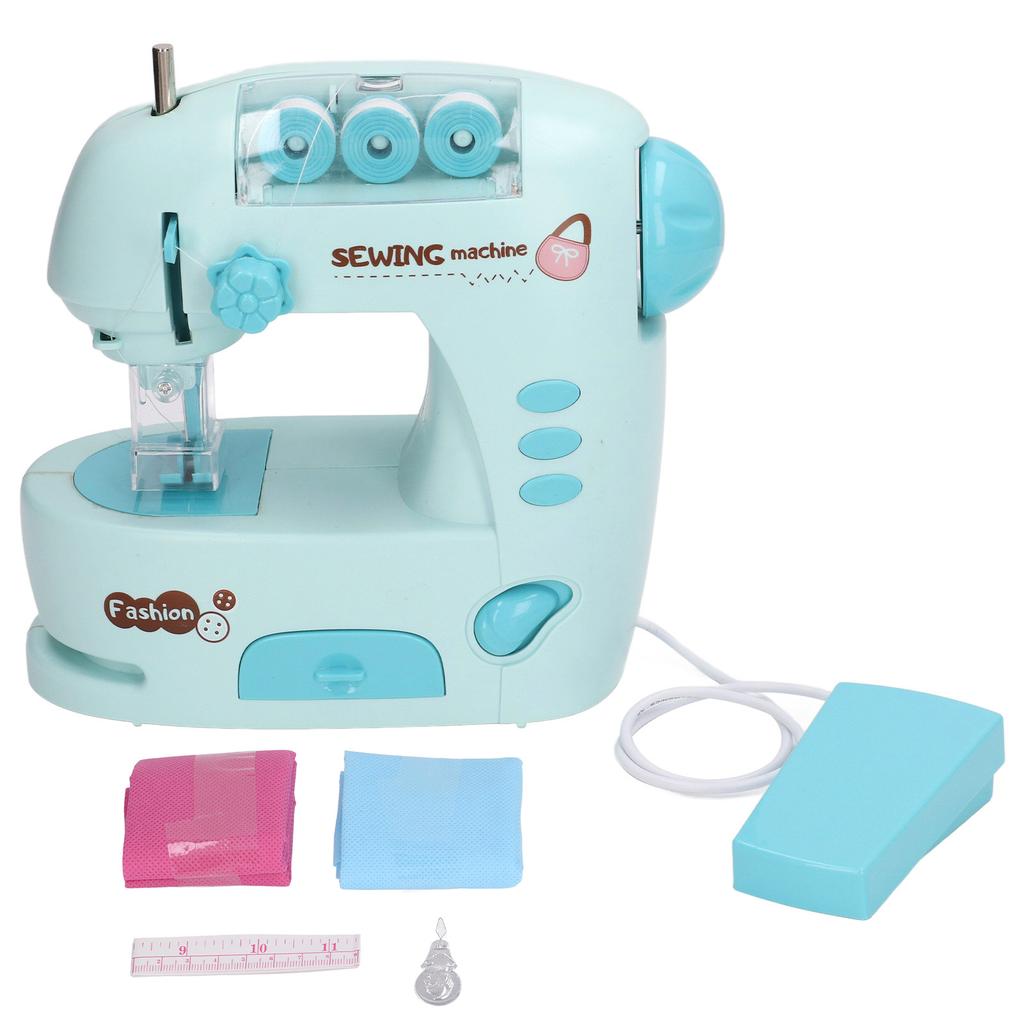 Children Electric Sewing Machine Toy with Threader Ruler Interesting Small Electric Sewer Toy for