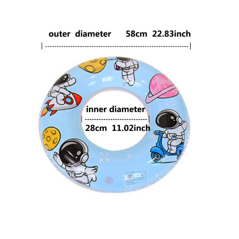 

1 шт., кольцо для плавания с милым мультяшным астронавтом, детская надувная безопасная водная плавающая игрушка, пляжные аксессуары для бассейна