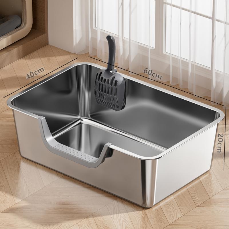 Jingyu Integrierte Spritzschutz-Katzenklo aus Edelstahl