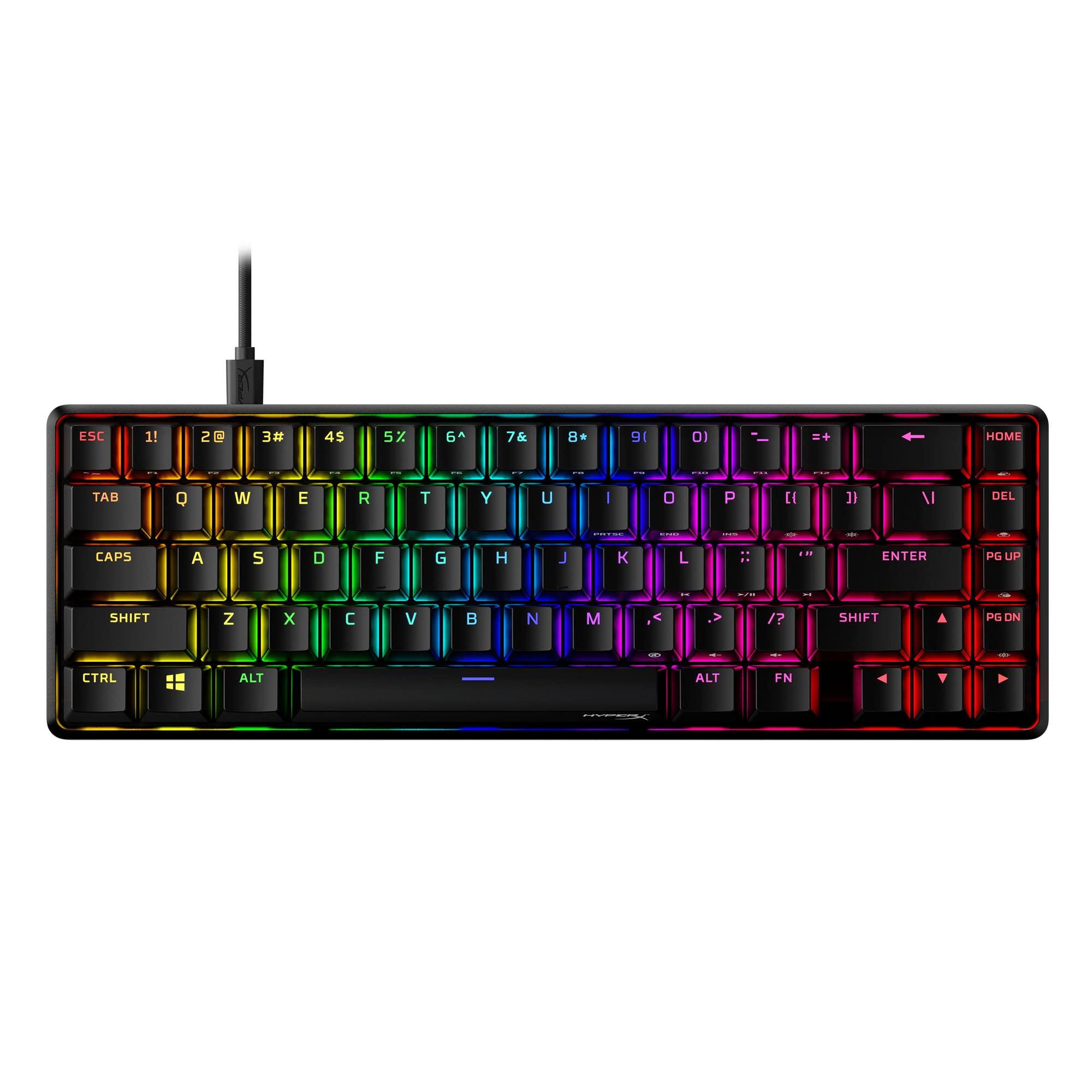

HyperX Alloy Origins 65 Compact RGB Mechanical Gaming Keyboard with HyperX Red Manufacturer Switches, Black, 2-Year Warranty, 4P5D6AA#ABA [Used] чорний