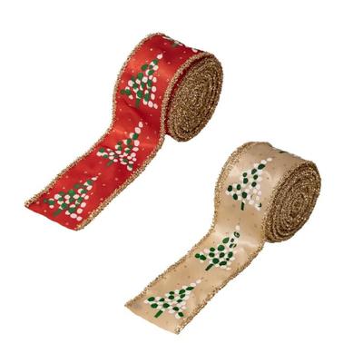 Multipurpose Christmas Fabric Ribbon 5.46yardX5cm for Art Craft Christmas Tree Wreath Indoor and Outdoor Decorations