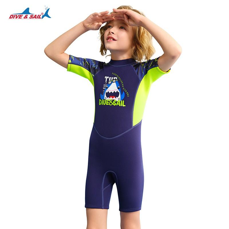 Kids 2.5mm Neoprene Wetsuit Short Sleeve Full Body Dive Swim Snorkel Surf Suit Boys