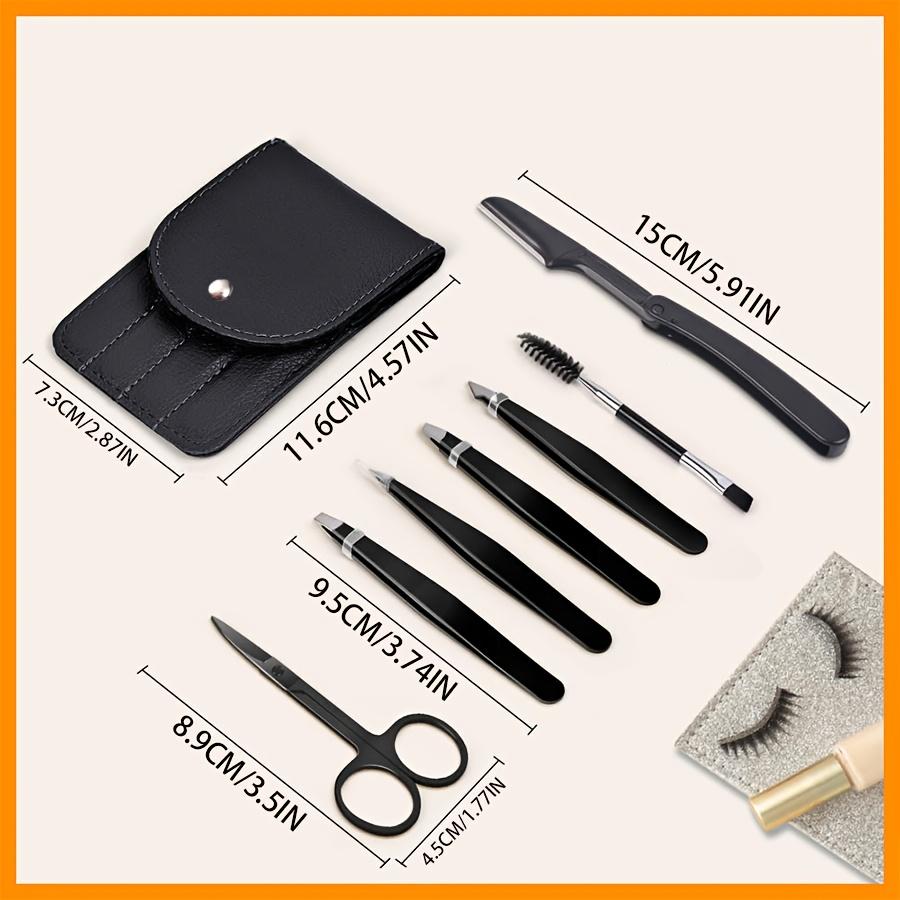 Women's facial hair tweezers 7-pack eyebrow tweezers set endogenous hair tweezers set eyebrow brush