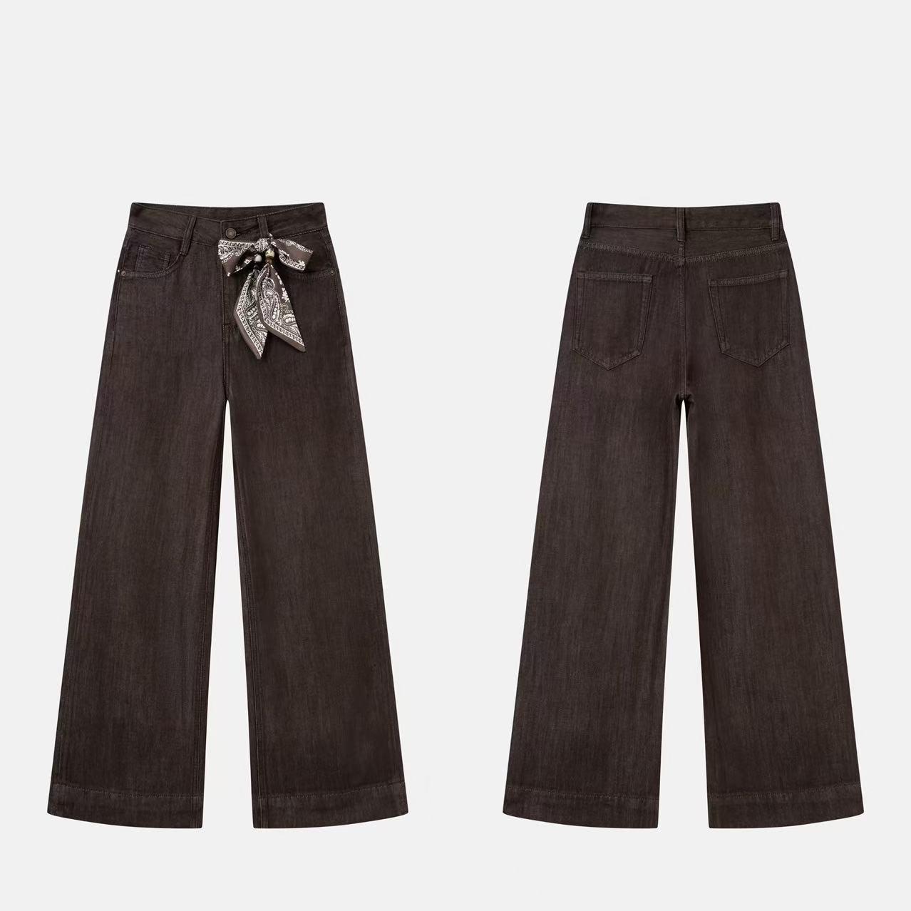 Women s Wide-Leg Jeans: 2026 Retro Style, Maillard Brown, Cropped for Petite. 29 (165/72A)