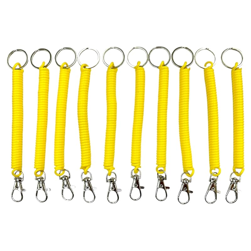 

[NicoNimo] Nobinobi Multi Holder With hook 175mm (set of 10) spiral cord Fall prevention Anti-theft key chain elastic strap extend coil hook coil