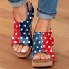 European and American direct supply large size new slope heel fish mouth thick bottom rivet sandals