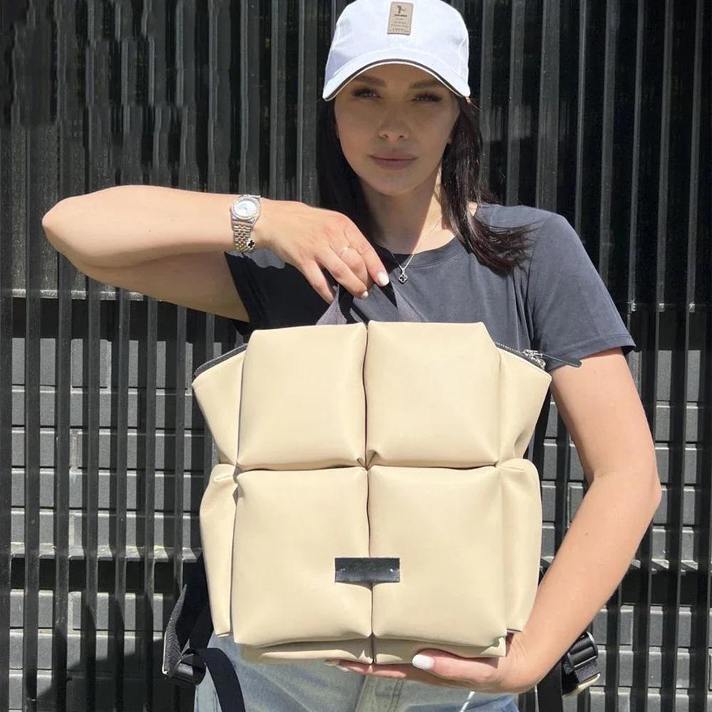 

Fashion Designer Women s Backpack Winter Quilted Shoulder Bags for Women Space Down Padded Handbags Large Travel Bag Unisex Chic 30x30cm