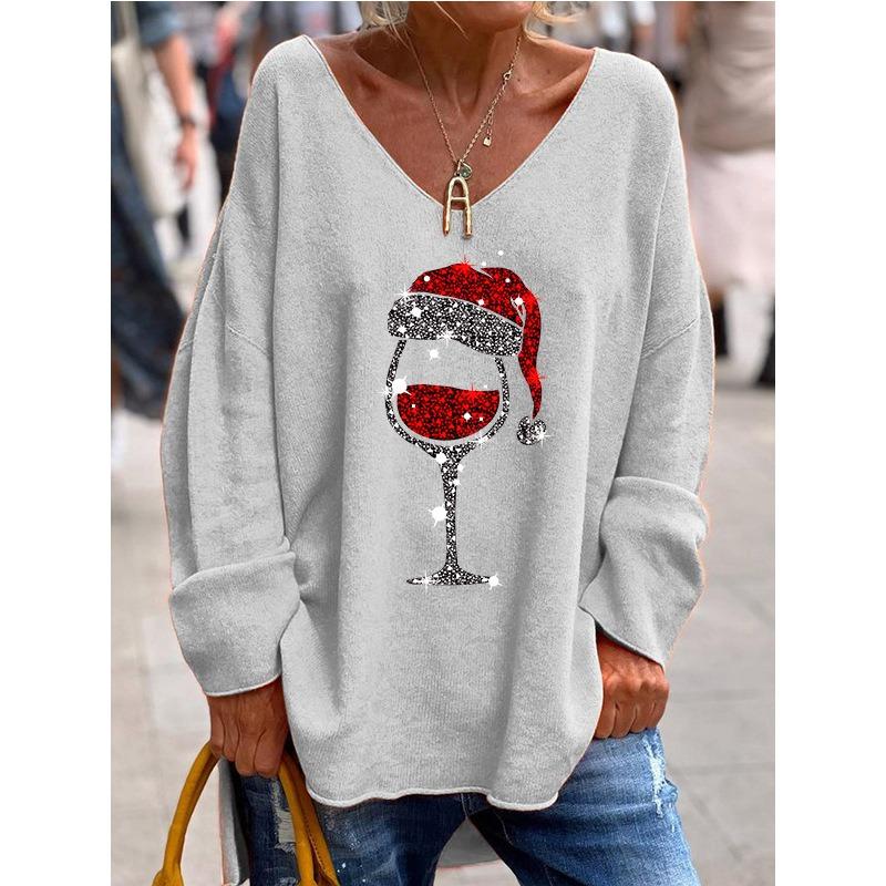 BITCED Women's Fashion Casual Long Sleeve V-Neck  Blouses & Shirts
