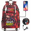 Print Kids Backpack with USB Charging Port, Teenagers School Bookbag, Lightweight Travel Daypack with Headphone Jack Anti-Theft Design