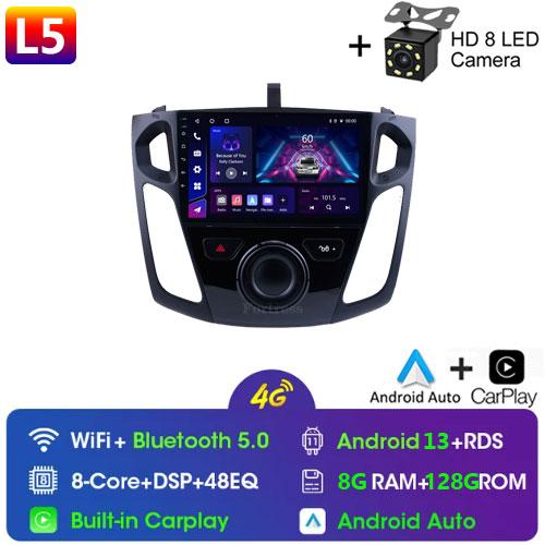 Car Radio Stereo For Ford Focus 3 MK3 2011-2019 Car Media Player GPS Screen Headunit Carplay Android14 Auto Support 360 Camera