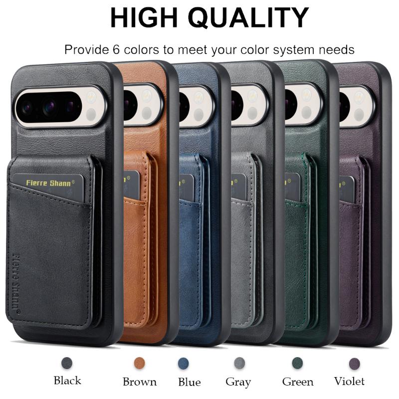 For Magsafe Magnetic Separable Leather Fold Wallet Card Slot Bracket Phone Case For Google Pixel 10 Pro XL 9A 8A 7A 7 8 9 Pro XL