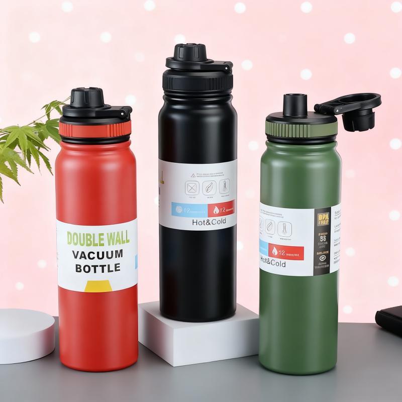 600/800ML Outdoor Thermos Kettle Water Bottle with Tea Filter Stainless Steel Travel Insulated Cup Leak-proof Sports Flask