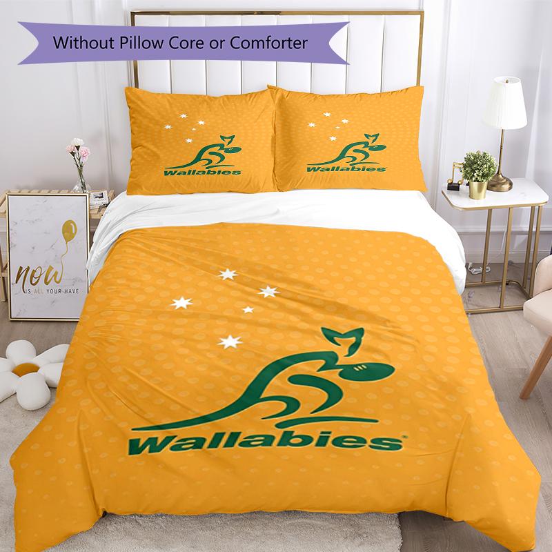 3pcs Wallabies Bedding Set Duvet Cover Closure Includes 1 Duvet Cover & 2 Pillowcases, Soft and Comfortable for All Seasons.