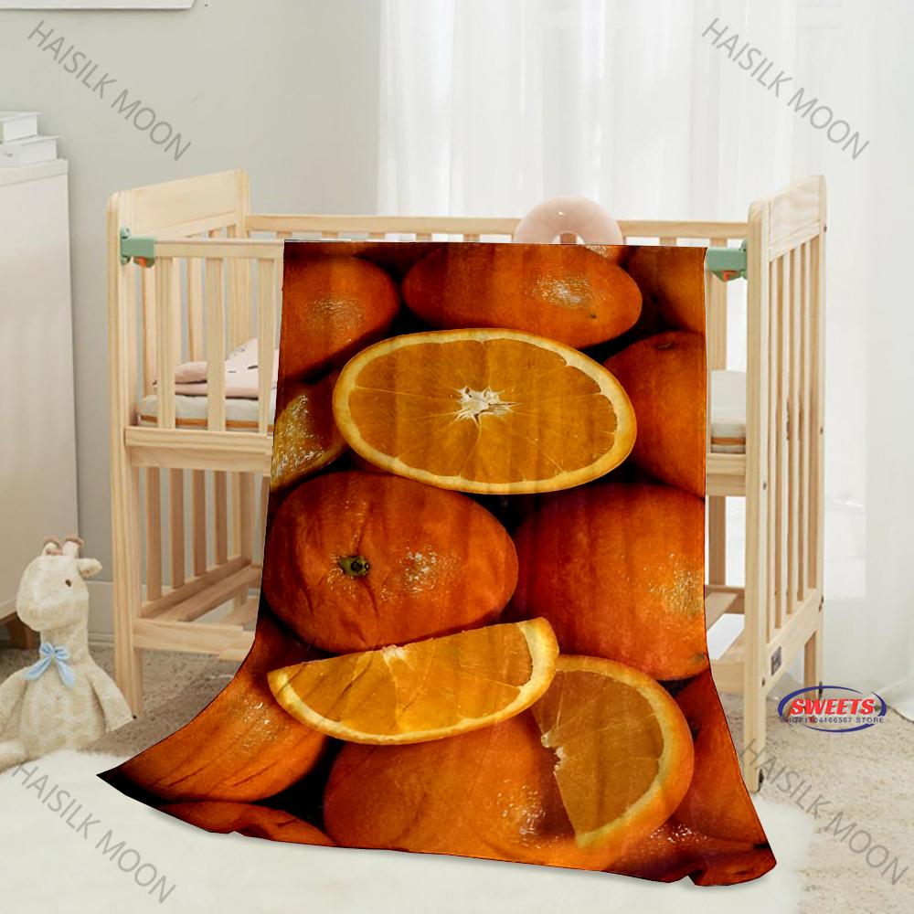 3D Orange Printed Blanket - Ultra Soft & Cozy Gift for Mom and Daughter Present, Warm Lightweight Throw for Bed, Couch & Travel