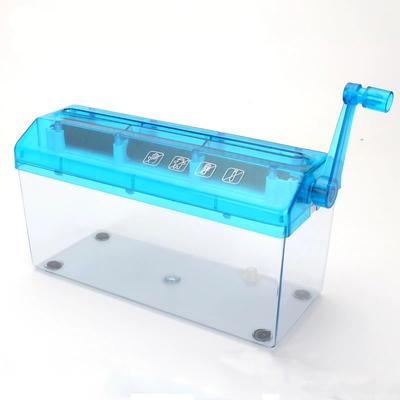 Mini Manual Hand Shredder for Home Use, Desktop, Compact, Lightweight, Quiet, A4 Compatible (Blue)