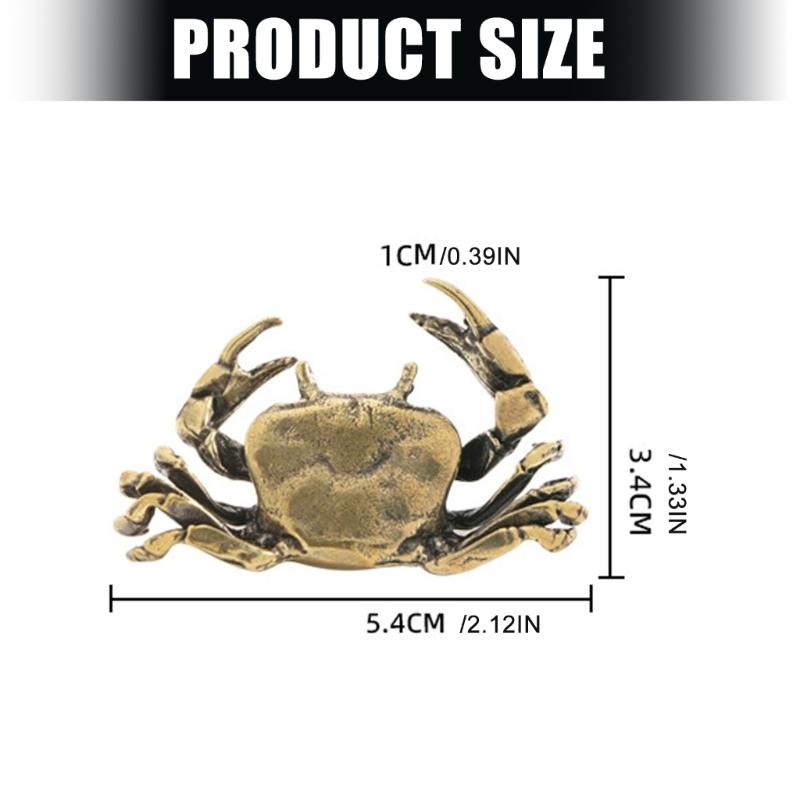 Antique Decorative Metal Crabs Miniature Statue Intricate Detailing Perfect For Shelf Display Or Study Table Ornament