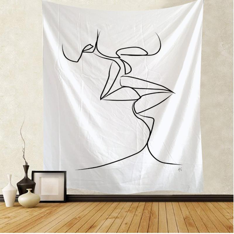 Caractere de linie Model minimalist Tema Tapiserie Artă Perdele agățate Dormitor Dormitor Living Decorare