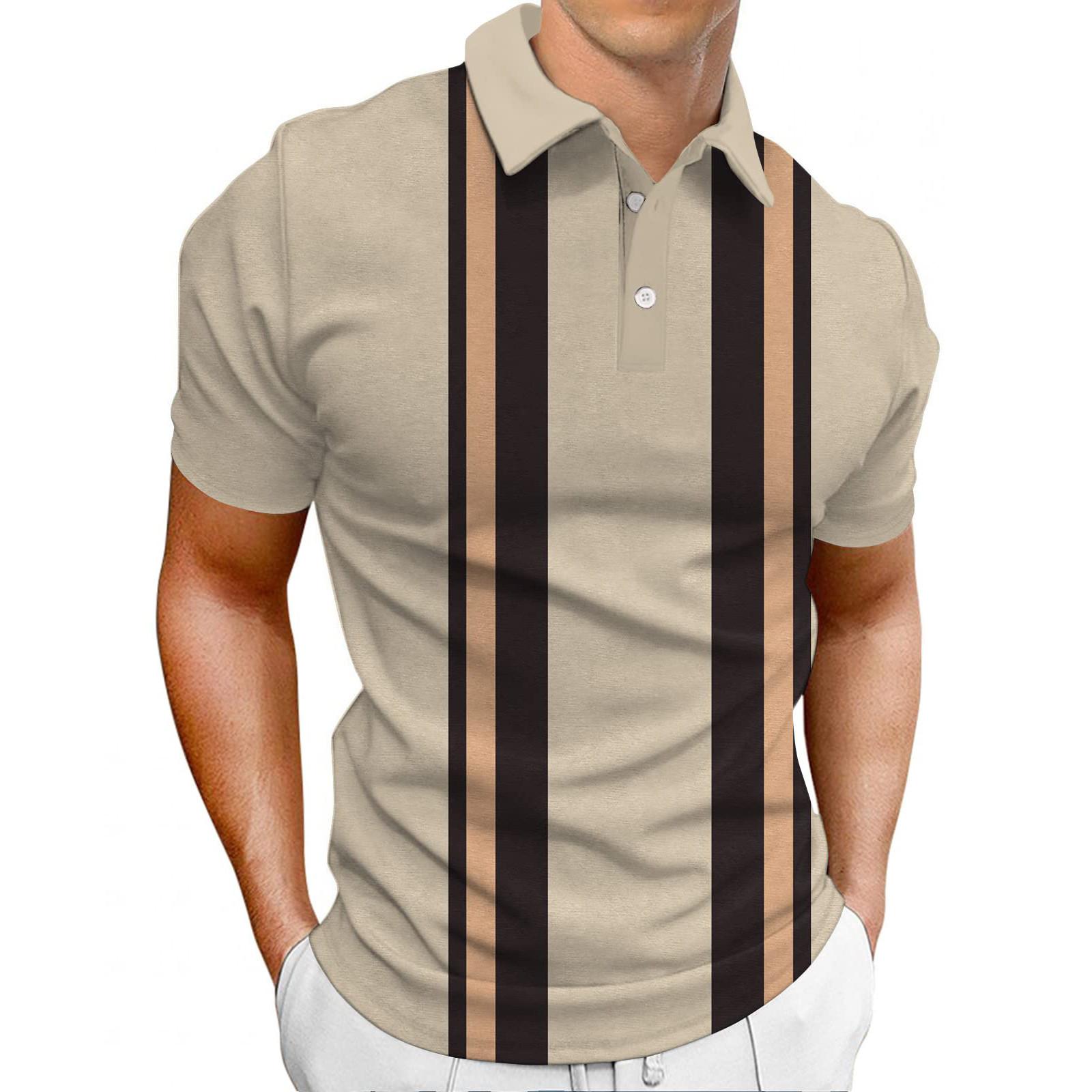 

Мужская рубашка Рубашка для гольфа Ретро Цветовой контраст На открытом воздухе Уличный с короткими рукавами С принтом Одежда Модельер Повседневный Дышащий XXL хаки