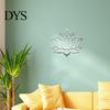 Acrylic Lotus Mirror Wall Sticker Sticker, Flower Decal, Zen Style Chinese Ornament Self Adhesive Decoration for Living Room Bedroom Yoga Studio
