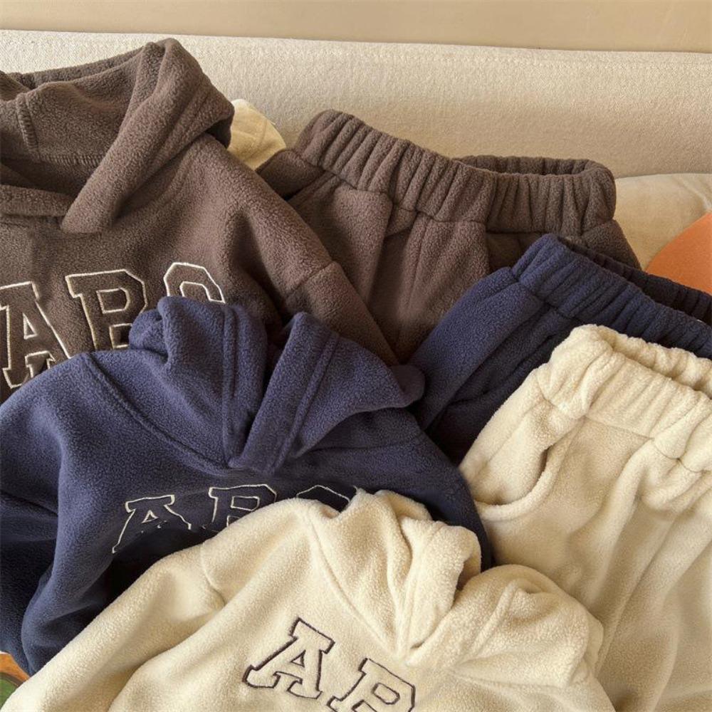 Children's Sweatshirt Set 3-8Y Autumn/Winter Fleece-Lined Sports Casual Set Boys' Girls' Sweatshirts Children's Hoodies