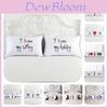 Elegant White Polyester Pillowcase For Couples Featuring Love Designs And Crown Patterns Ideal For King Queen Beds